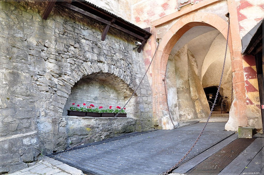 Rightside view trapdoor at Orava castle.