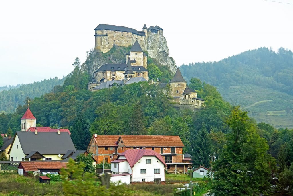 The Orava Castle's view uphill.