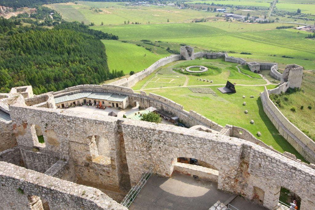 An aerial view of the castle’s complex.