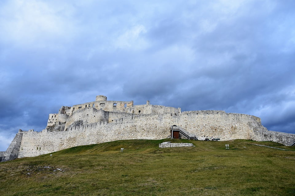 A close-up of Spis Castle and its surroundings