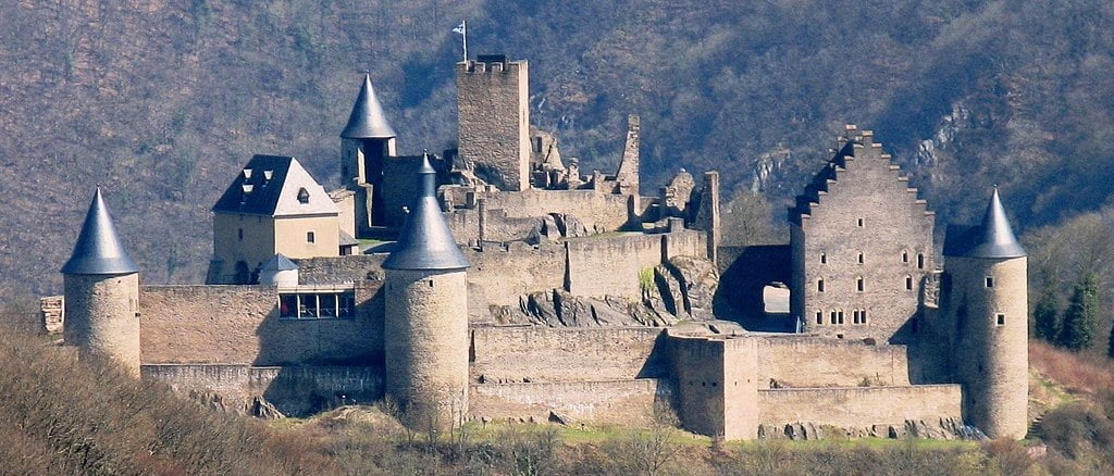 The whole view of the structure of Bourscheid Castle.  