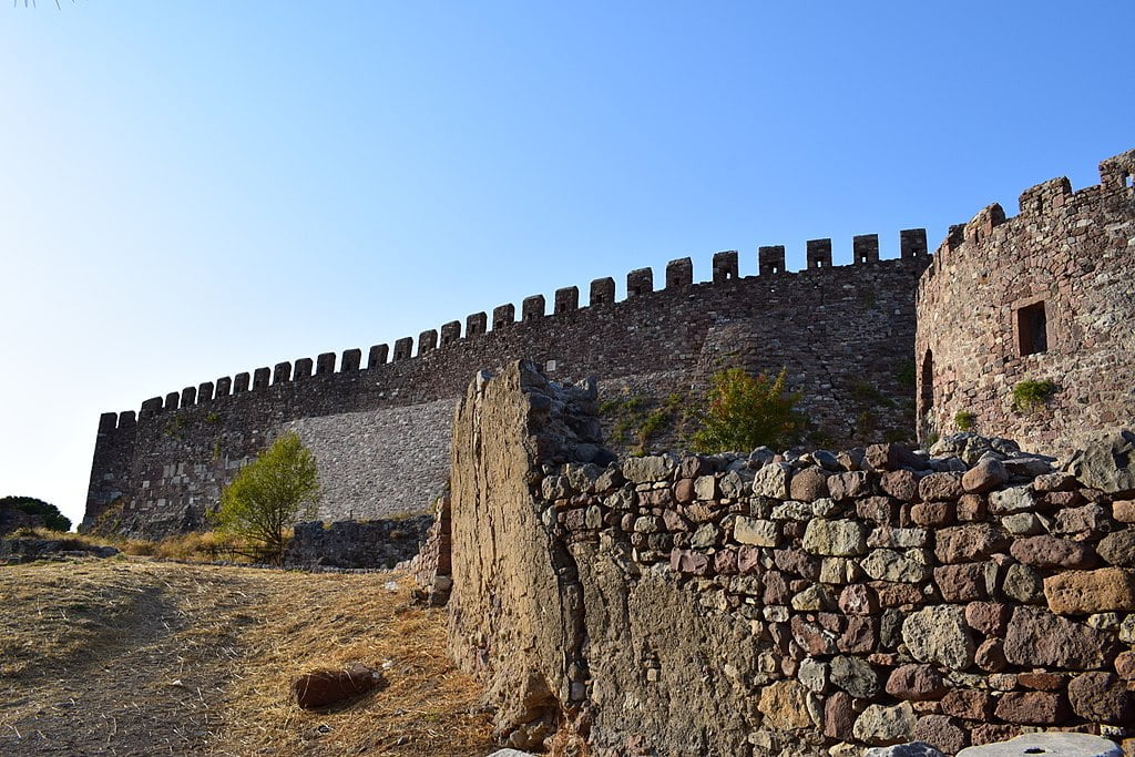 The strong walls of Castle Mytilene.