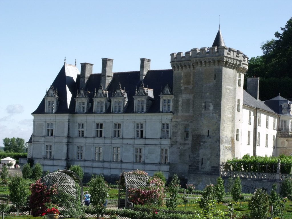 The view of Château de Villandry from the garden.