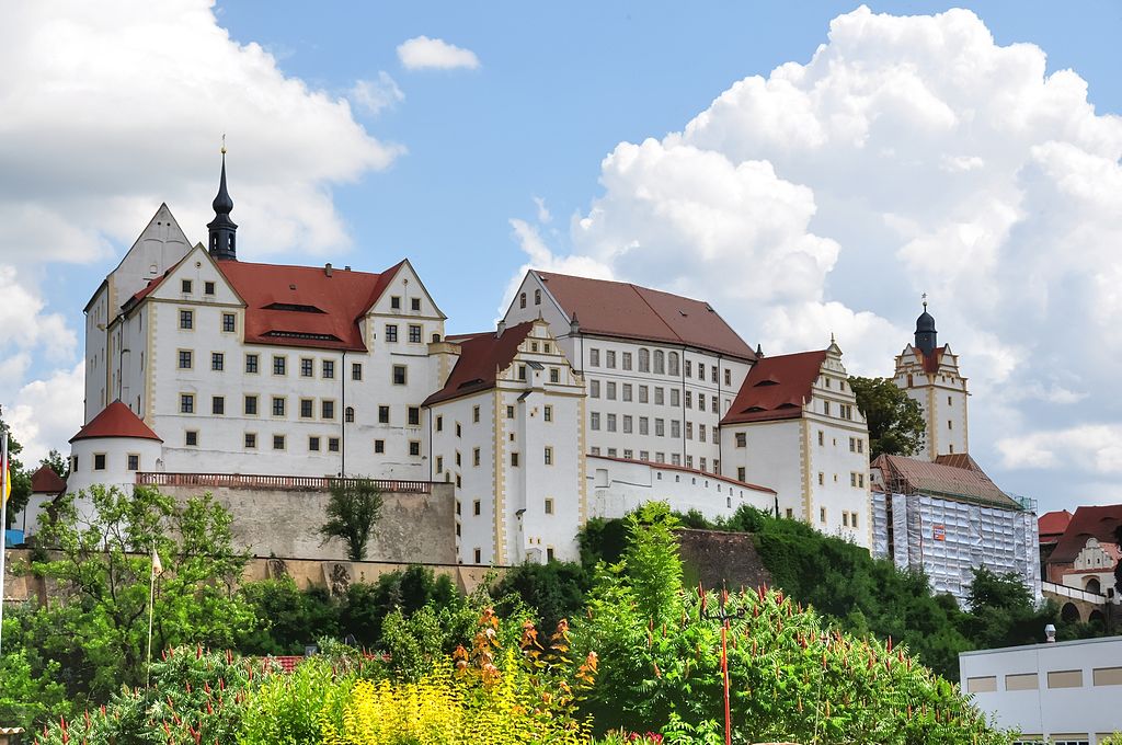 The beautiful white-walled Colditz Castle. 