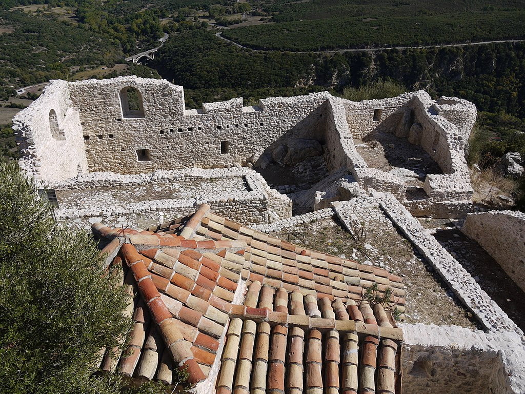 The view of Karytaina castle's ruins.