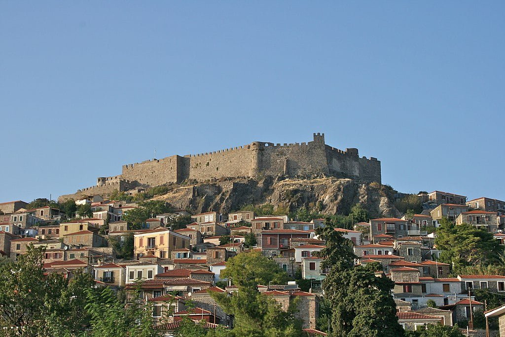 The beauty of Molyvos Castle at the top. 