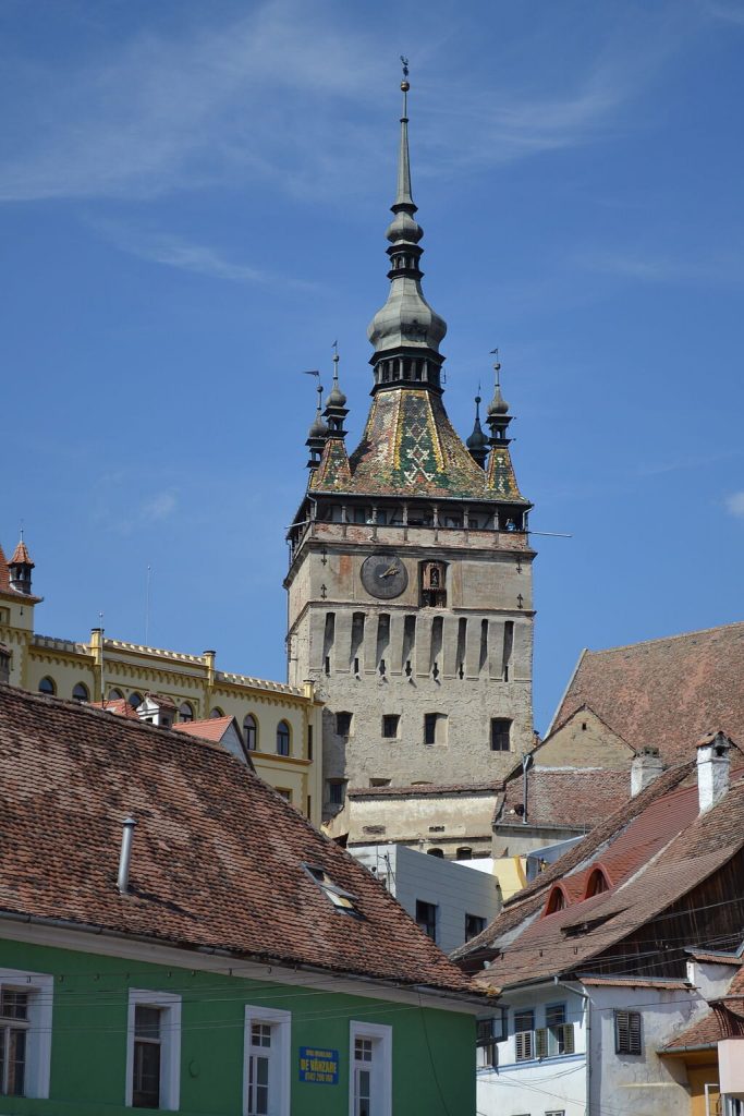 The magnificent tower of Sighisoara Fortress.