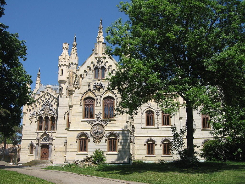 The beautiful facade of Sturdza Castle.