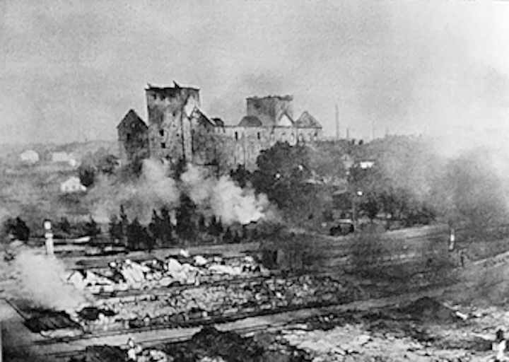 Turku Castle in Finland, in 1941 after WWII bombings.