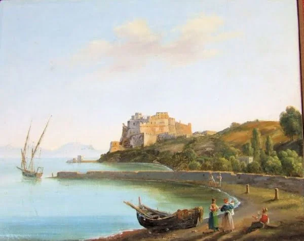 A painting of Castello Aragonese.