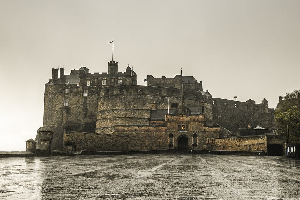 The front view of Edinburgh Castle.
