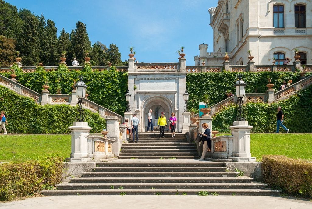 Miramare Castle in its symmetrical and proportionate glory.