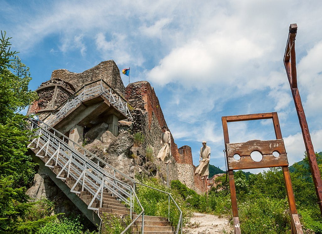 The stairs of Poenari Fortress.