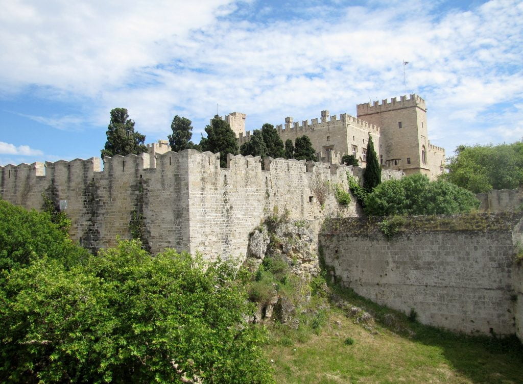 The view of Rhodes Castle from afar.