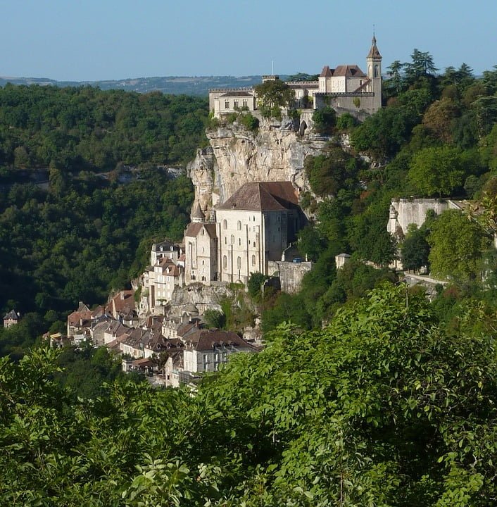 Rocamadour's view at the cliff. 