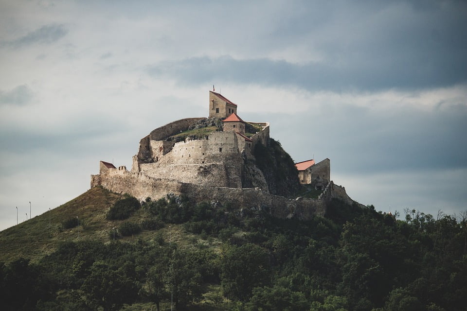 Rupea citadel's view at the hilltop.