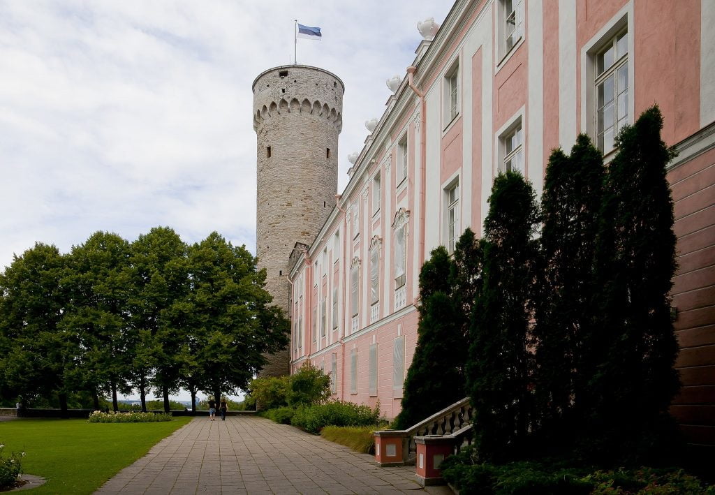 The side view of Toompea Castle in Estonia.