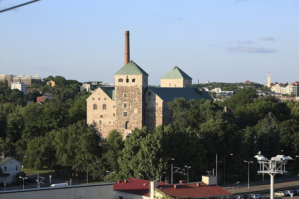 The view of Turku Castle from afar.