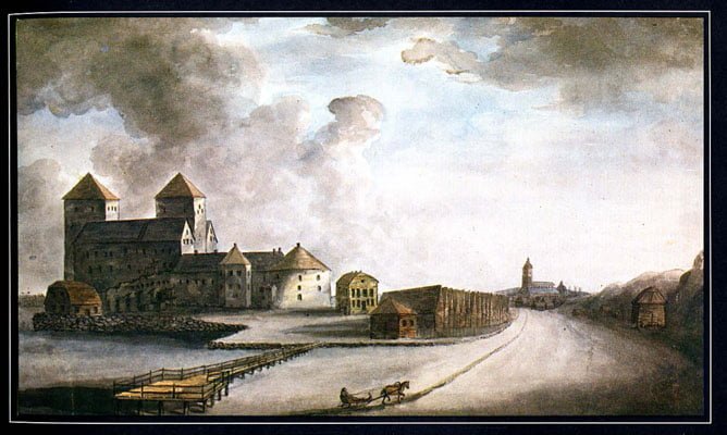 The painting of Turku Castle as it looked in 1799. 