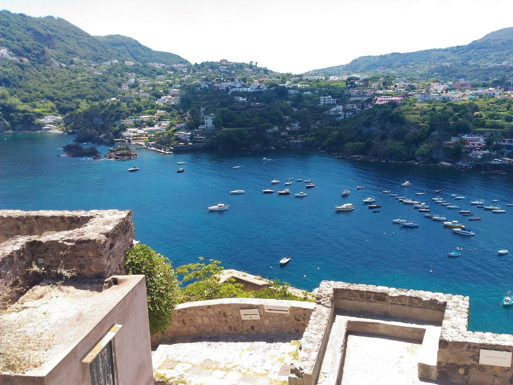 A gorgeous view of the bay from the roof of Castello Aragonese.