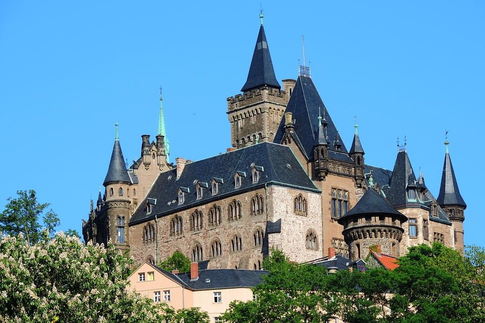 A look of Wernigerode Castle's architectural structure. 