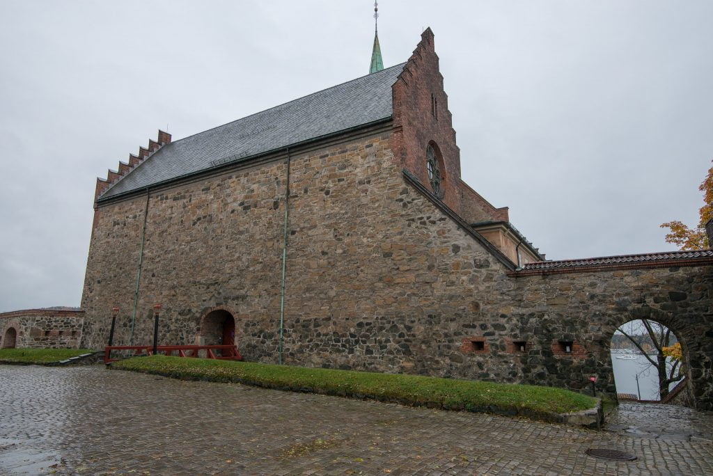 Akershus Castle on a rainy day.