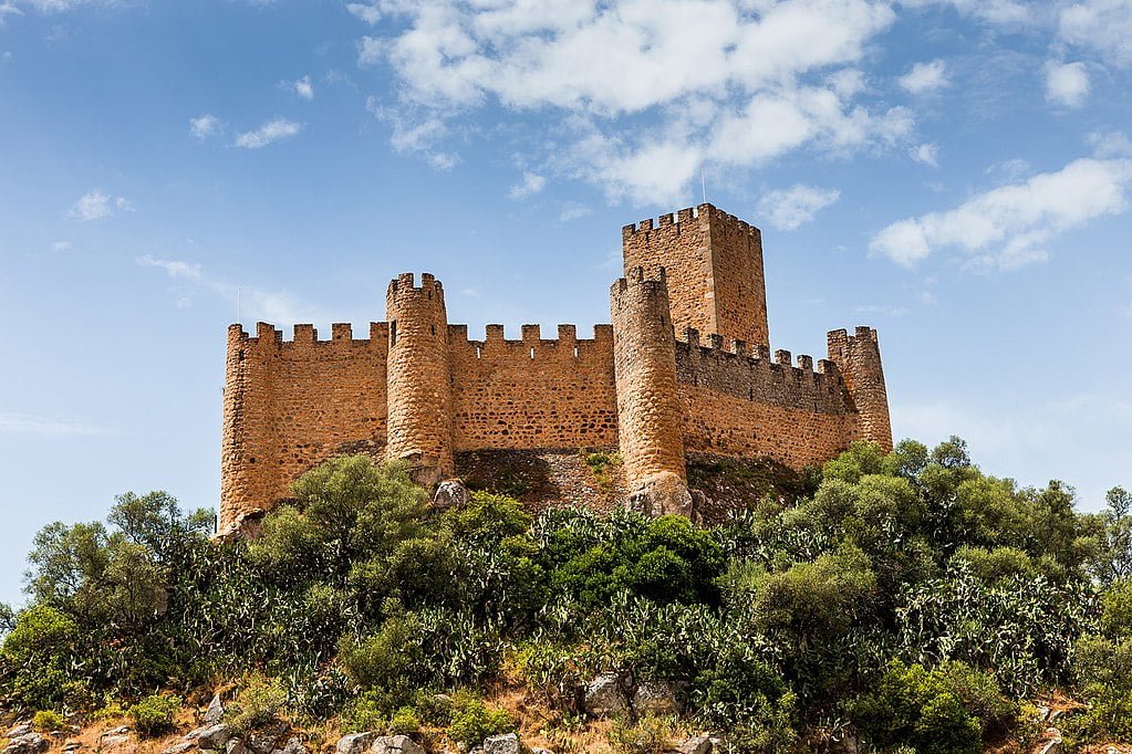 The picturesque view of Castle of Almourol at the top.