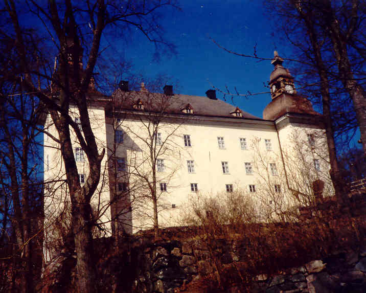 Looking up at the stark grandeur of Ekenas Castle