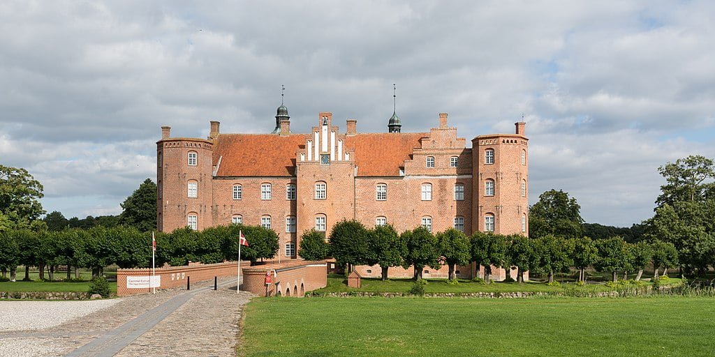 Gammel Estrup Manor's view from afar.