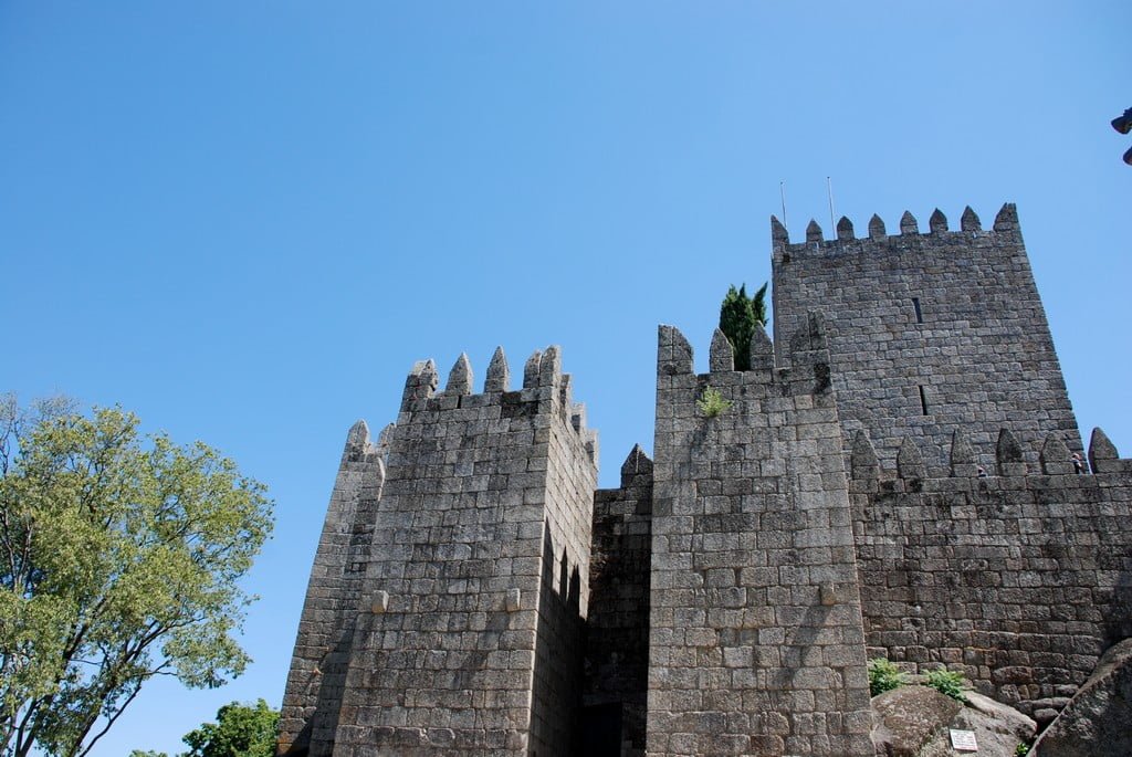 The pentagram shaped towers of Guimaraes Castle.