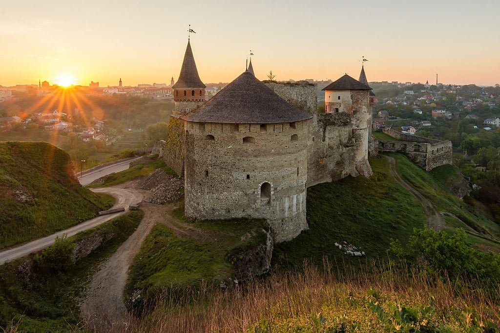 The golden hour at Kamianetes-Podilskyi Castle.