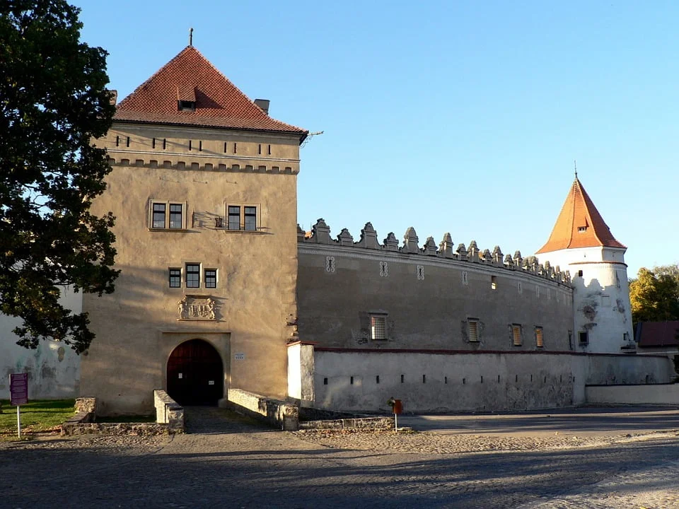 The entrance to Kezmarok Castle.