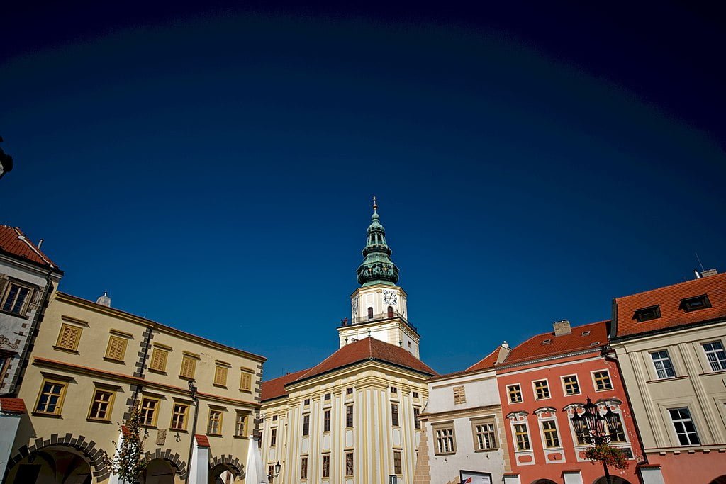 The various architectural styles of Kromeriz Castle.