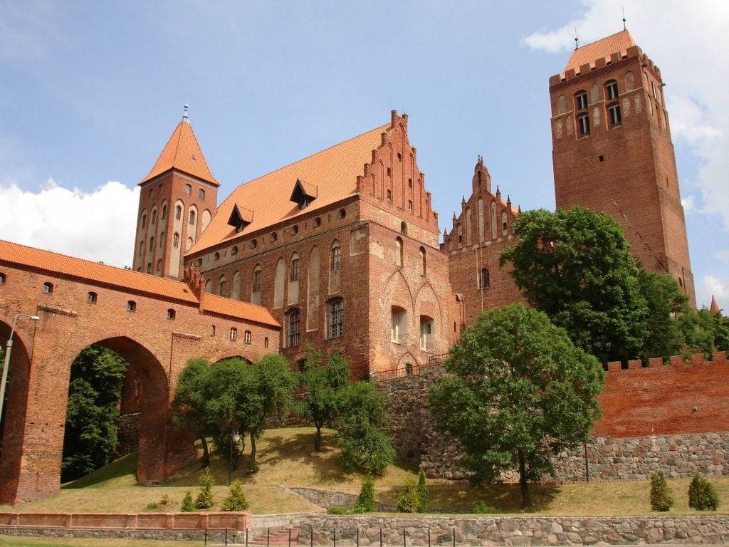 The stunning view of the brick-structured Kwidzyn Castle.