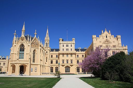 The Gothic Revival appeal of Lednice Castle. 