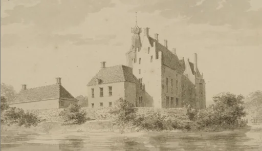 A sketch of Rechteren Castle from 1729.