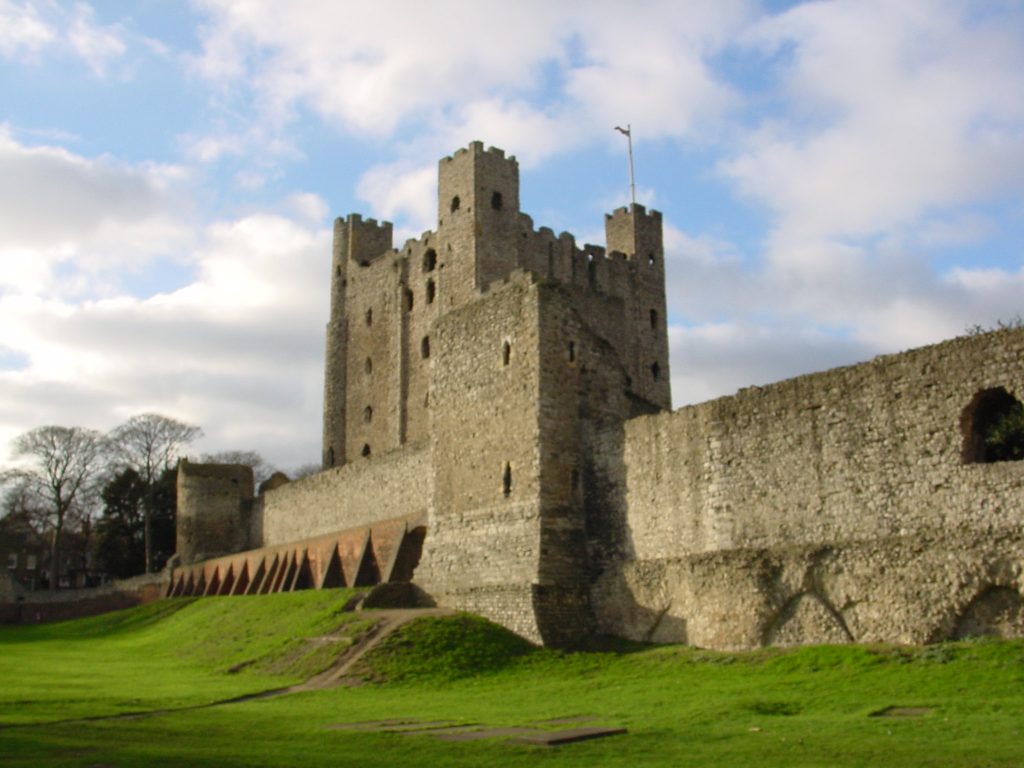 The standing remains of Rochester Castle.