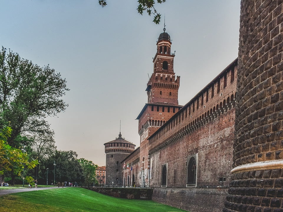 Sforza Castle wall & towers.