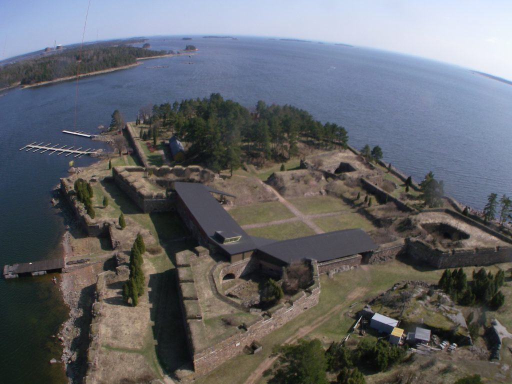 Svartholm Fortress's aerial view.
