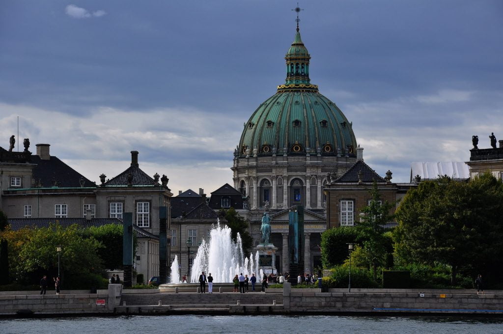 The picturesque view of Amalienborg castle.