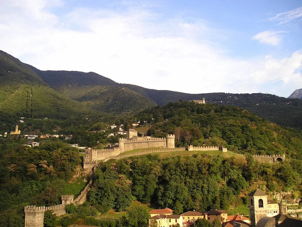 The stunning view of Bellinzona Castle.