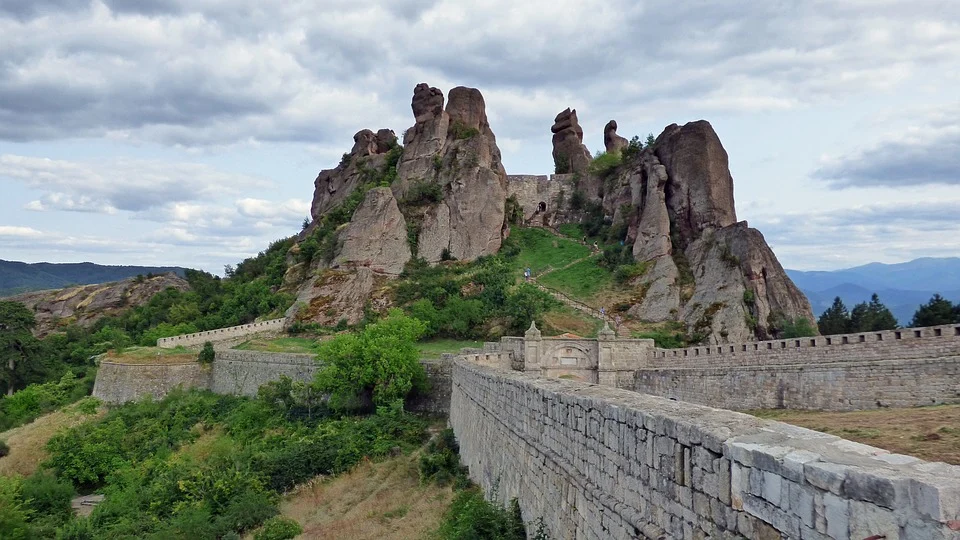 The view of Belogradchik Fortress from afar.