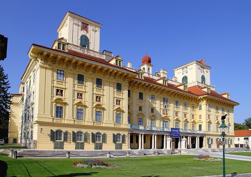 The side view of Esterhaza Palace.