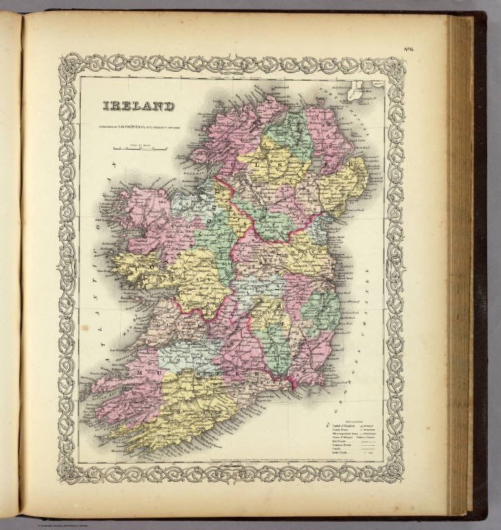 old map of ireland in Colton's Atlas Of The World, Illustrating Physical And Political Geography. By George W. Colton published in 1856