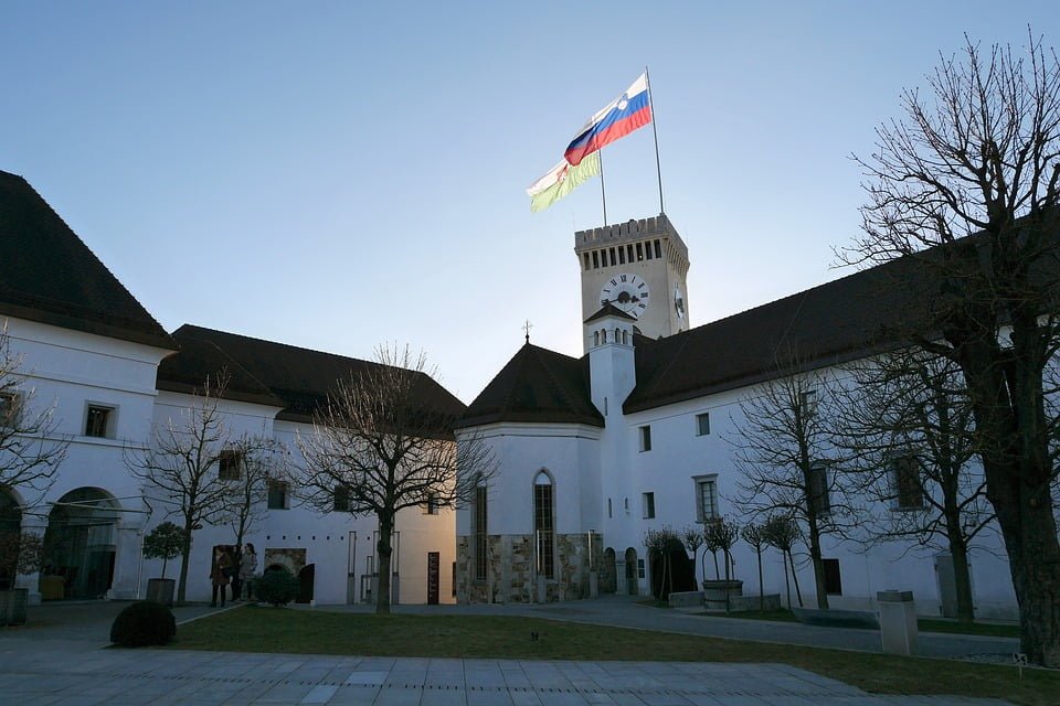 The clock tower at Ljubljana Castle.