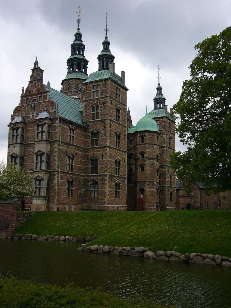 A view of Rosenborg Castle's architectural structure.
