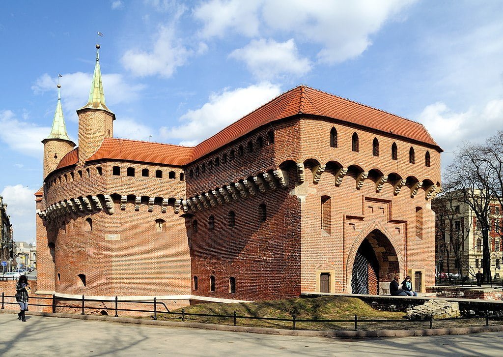The barbican at Barbakan Fortress in Krakow, Poland.