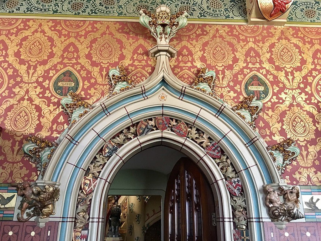 Details of Cardiff Castle's wall.