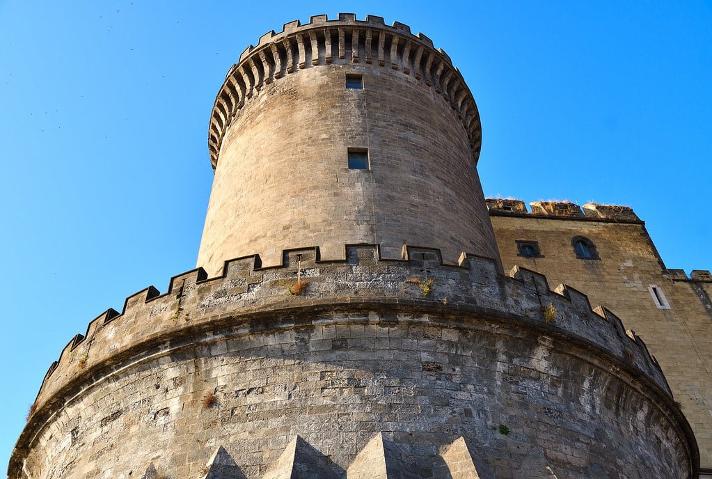A closer look of Castel Nuovo tower.
