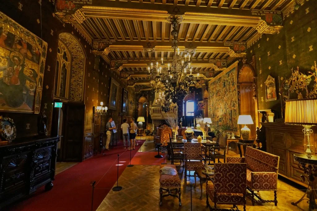 Visiting Tourists inside De Haar Castle's Knight's Hall.